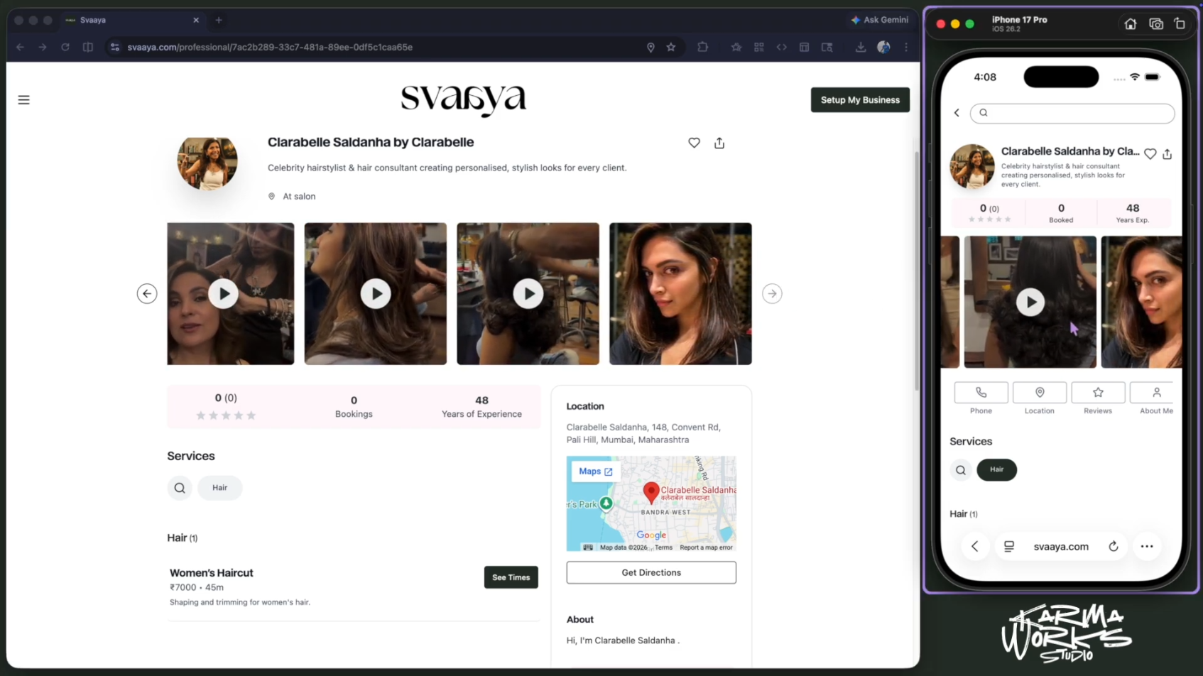 Individual professional page